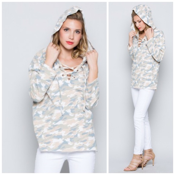 ❤️LAST 1! French Terry Camo Hoodie! - Picture 5 of 7